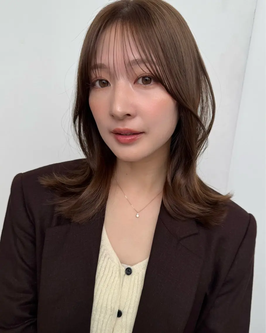 ミディアム カラー ベージュカラー レイヤーカット カット ヘアカラー トリートメント レイヤー🩰髪質改善 /透明感/kanaのヘアスタイル