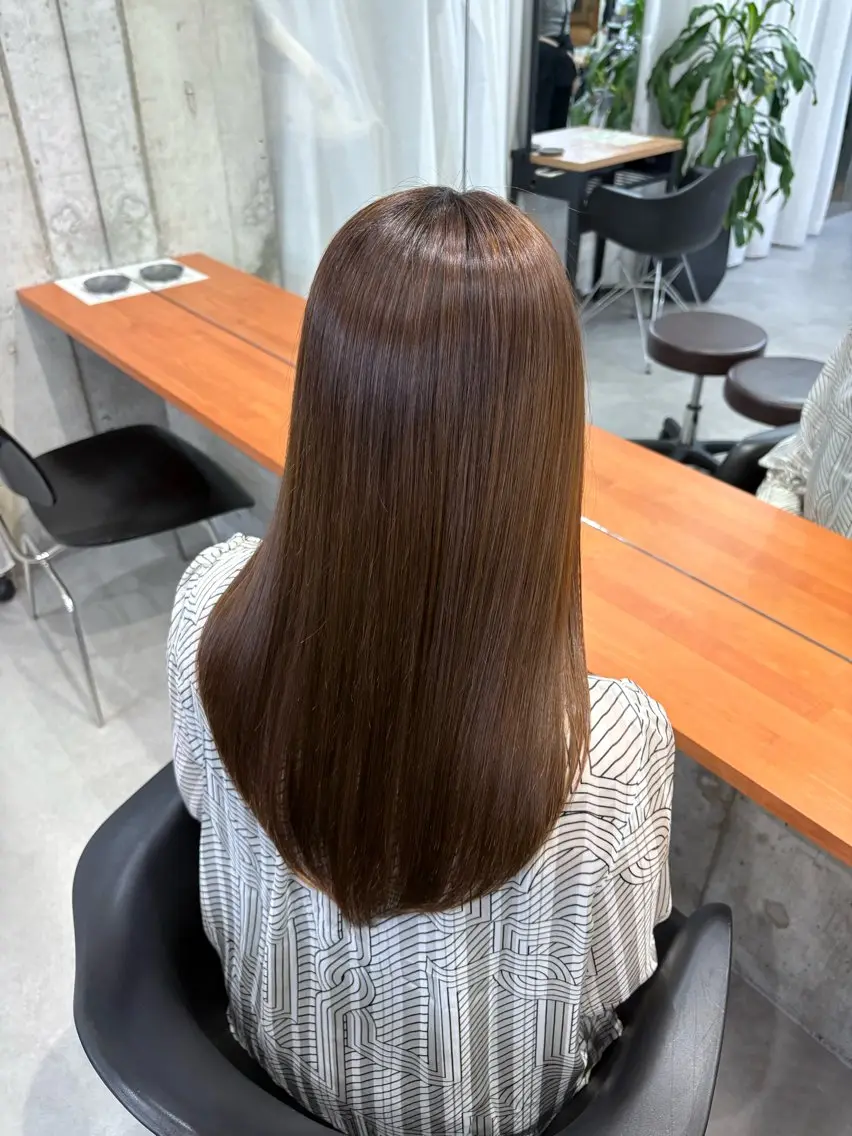 ロング 縮毛矯正 髪質改善／縮毛矯正 関根青葉のヘアスタイル
