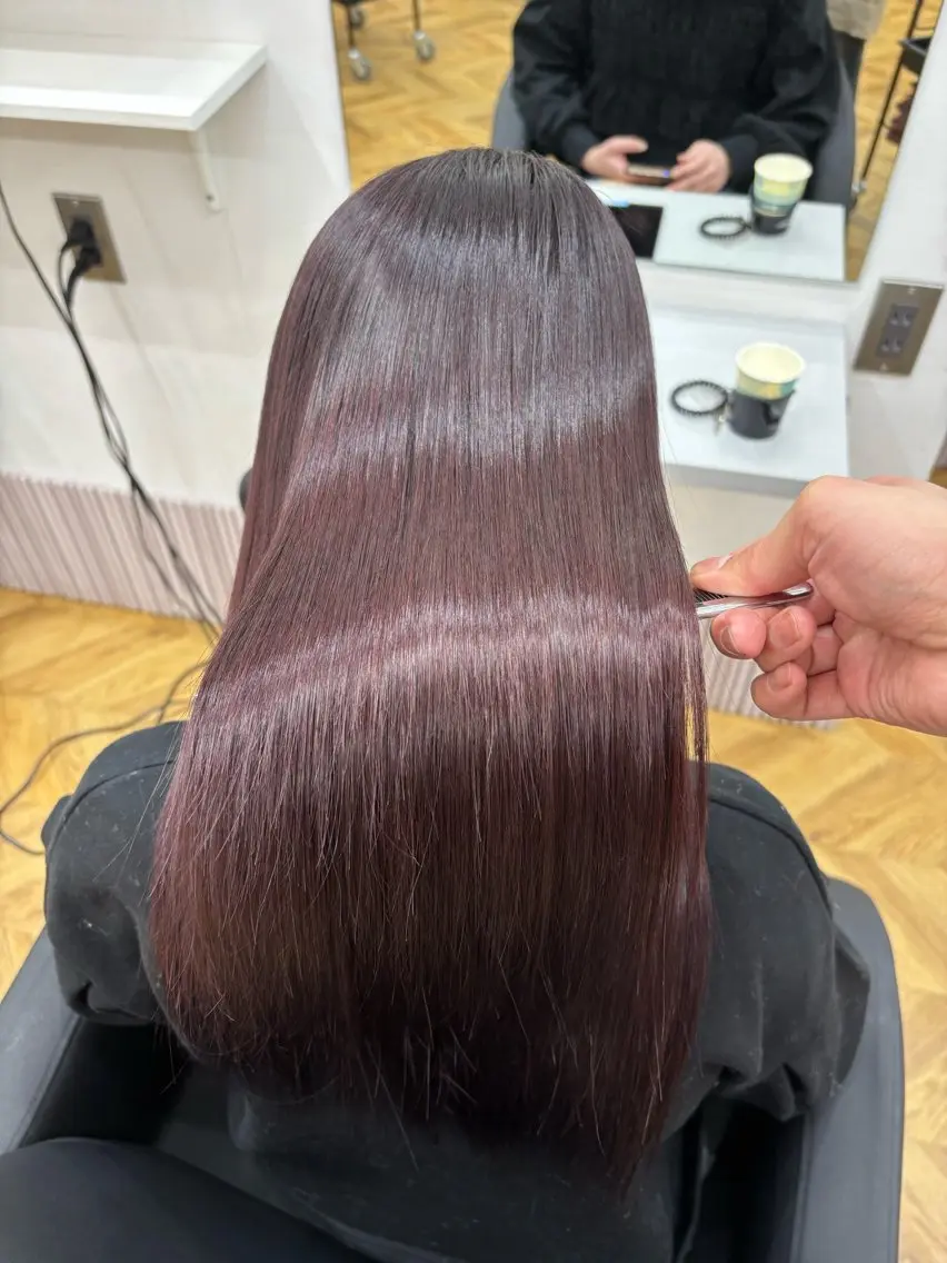ロング カット ヘアカラー トリートメント 韓国レイヤー🇰🇷 美髪縮毛矯正🫧拓海のヘアスタイル