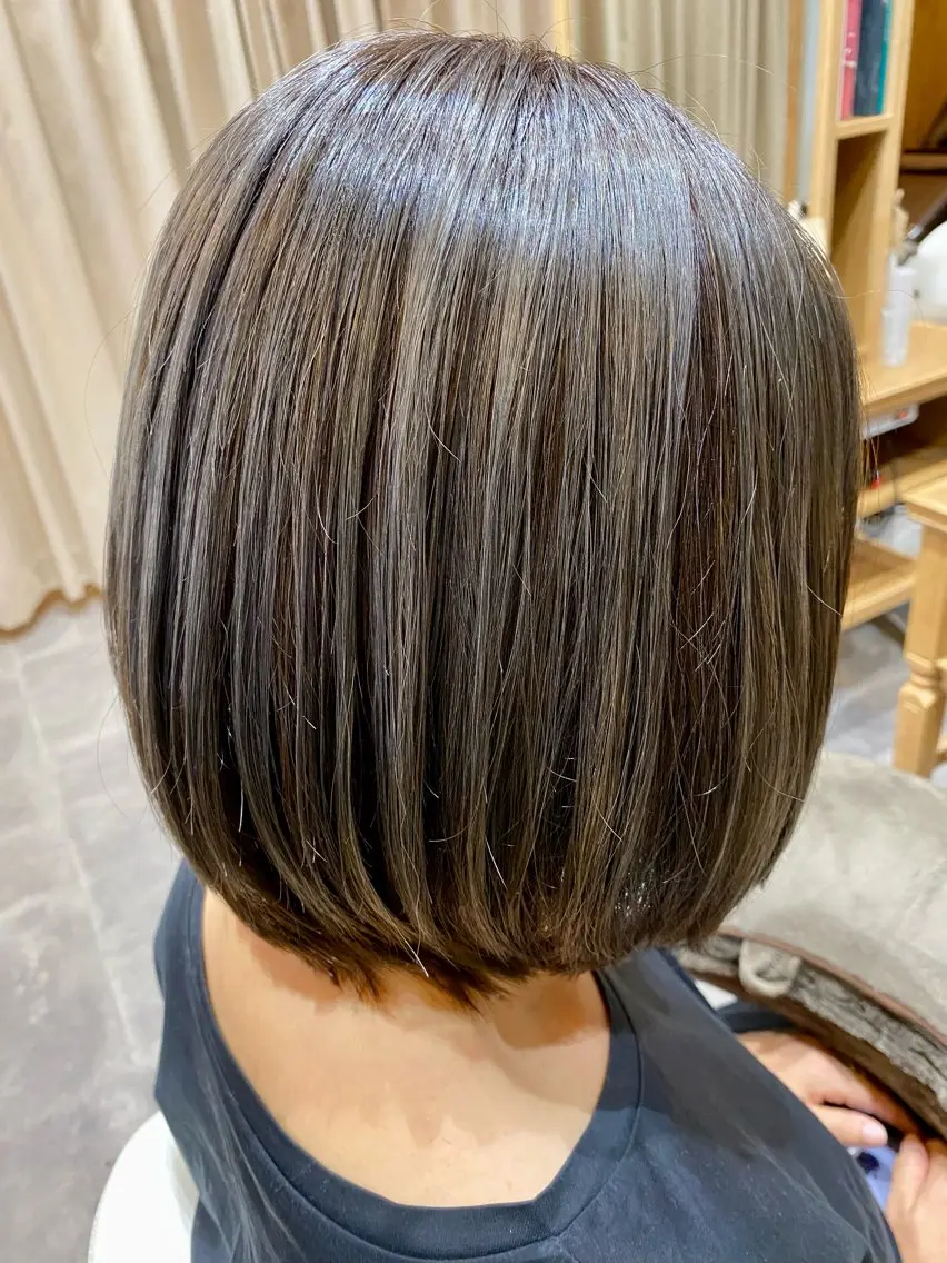 ミディアム カラー カット ヘッドスパ 峯村 亜希のヘアスタイル