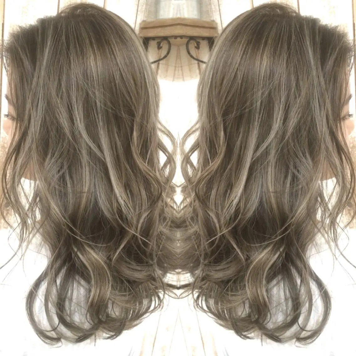 ロング カラー ベージュカラー ハイライトカラー 3Dハイライト ハイライト ヘアカラー トリートメント 井上 一平のヘアスタイル