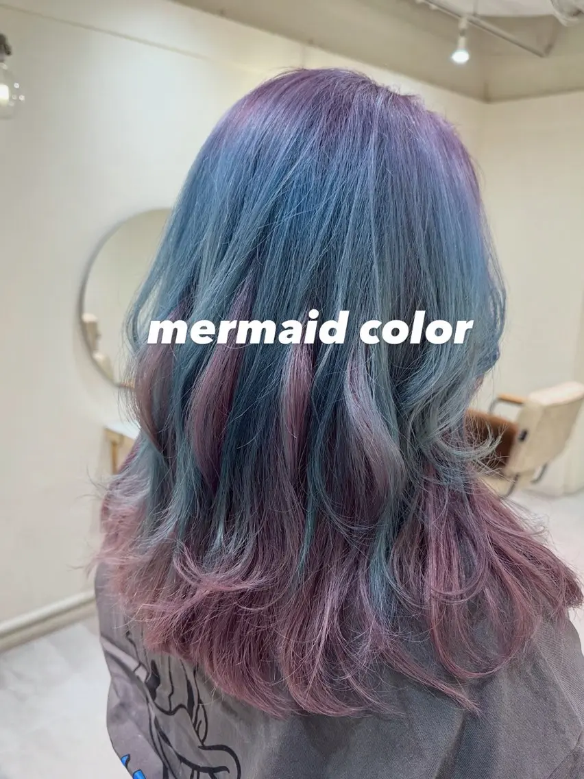 セミロング カラー ブルーカラー 透明感カラー デザインカラー ピンクカラー 銀座/レイヤー ハイライト/MAMIのヘアスタイル