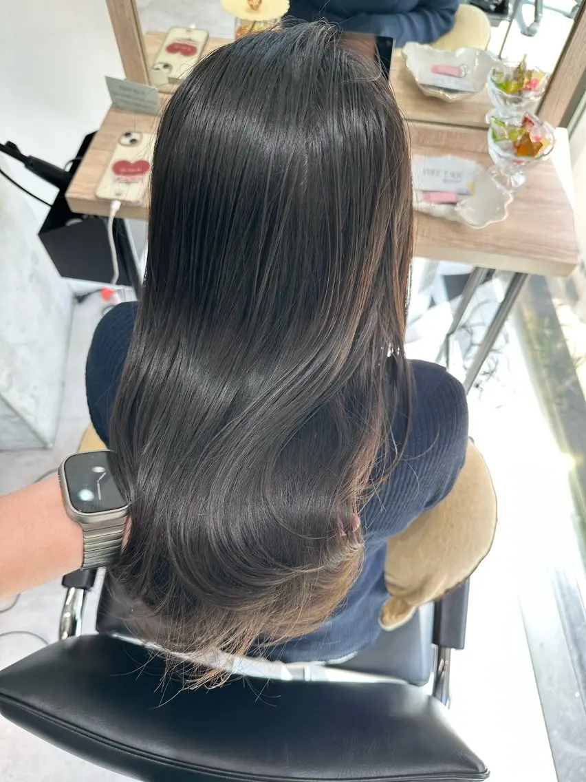 ミディアム カット ヘアカラー トリートメント ✨透明感カラー 恵比寿HAYATO✨のヘアスタイル