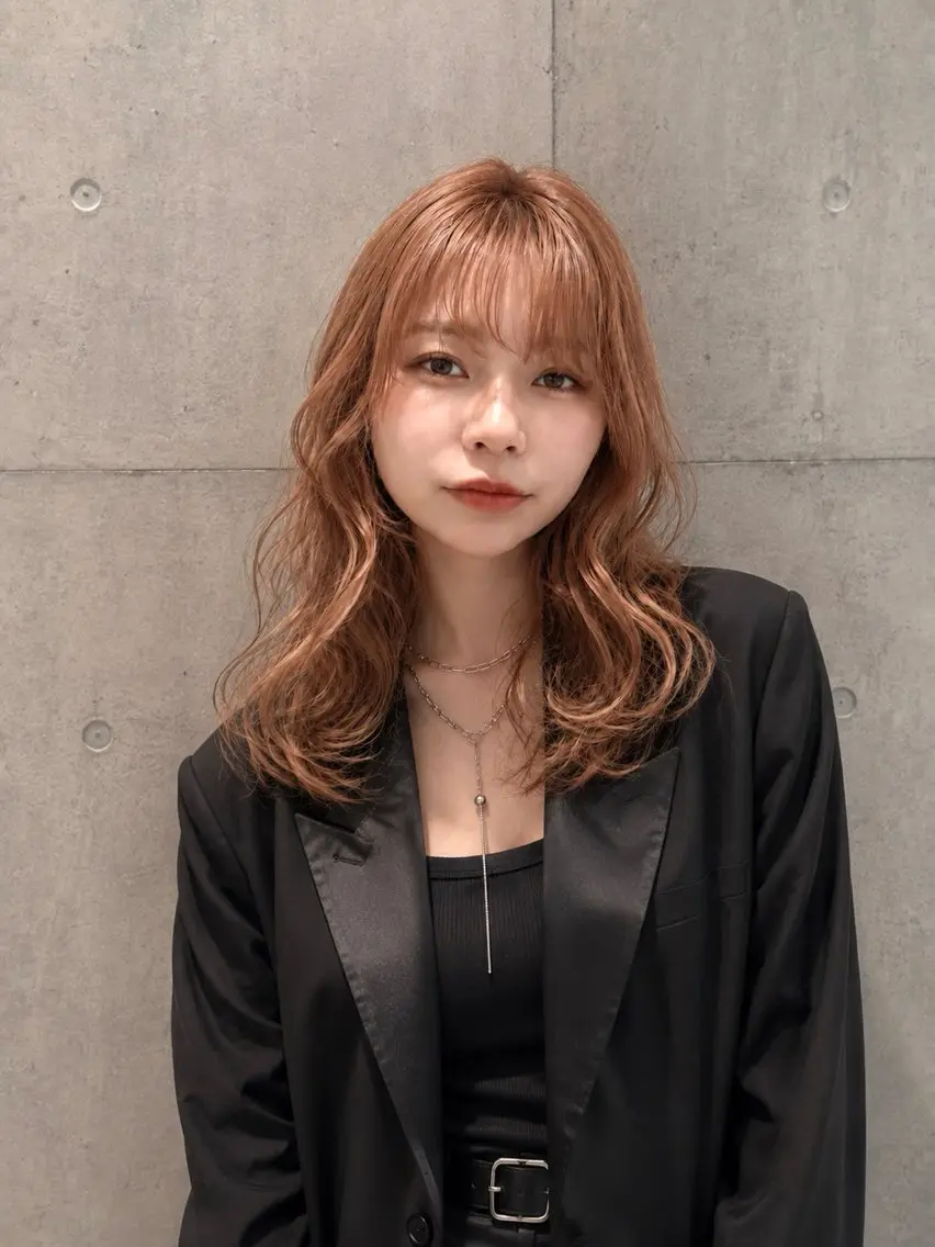 セミロング カラー 笠原 健人のヘアスタイル