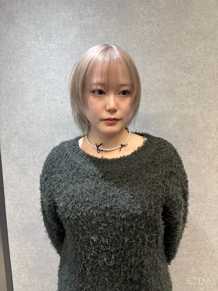 ショート カット ヘアカラー トリートメント jyui/原宿 ハイトーン/デザインのヘアスタイル