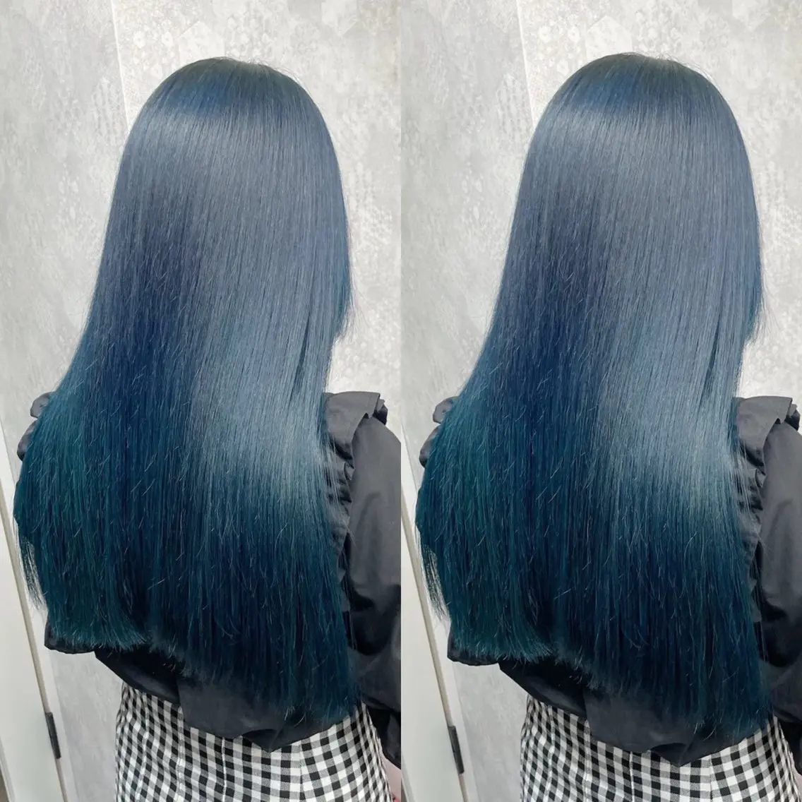 ロング カラー アクアカラー ブルーカラー ヘアカラー トリートメント ヘアセット ブリーチ無しダブル カラー🦕まどかのヘアスタイル