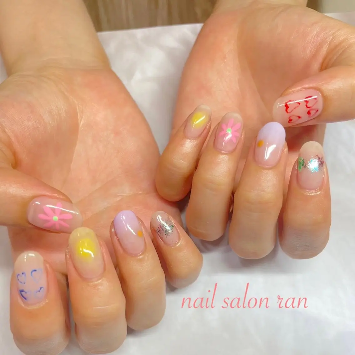 ネイル パステルネイル ハンドネイル ハンドケア nailsalon ranのネイルデザイン