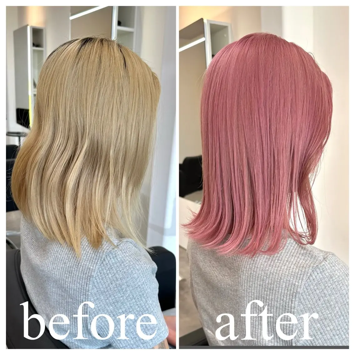 ミディアム カラー ブリーチ ピンクカラー 山本 駿介のヘアスタイル