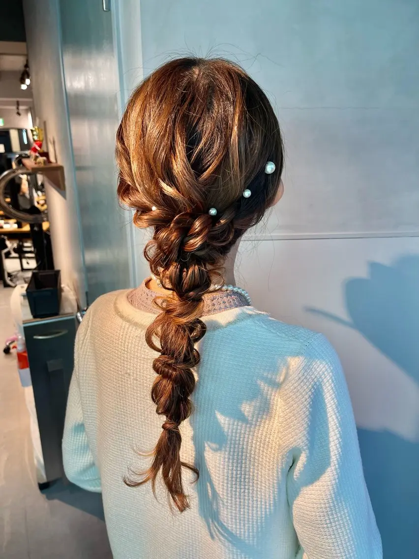 ヘアアレンジ 結婚式・ブライダル 卒業式のヘアスタイル 浴衣 nanoha¦銀座¦ 推し活ヘアアレンジのヘアスタイル