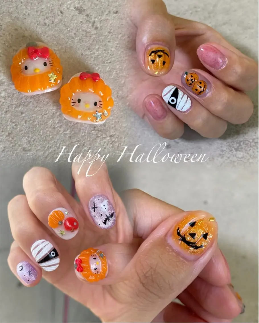 ネイル ハロウィン 舞鶴 奈々美のネイルデザイン
