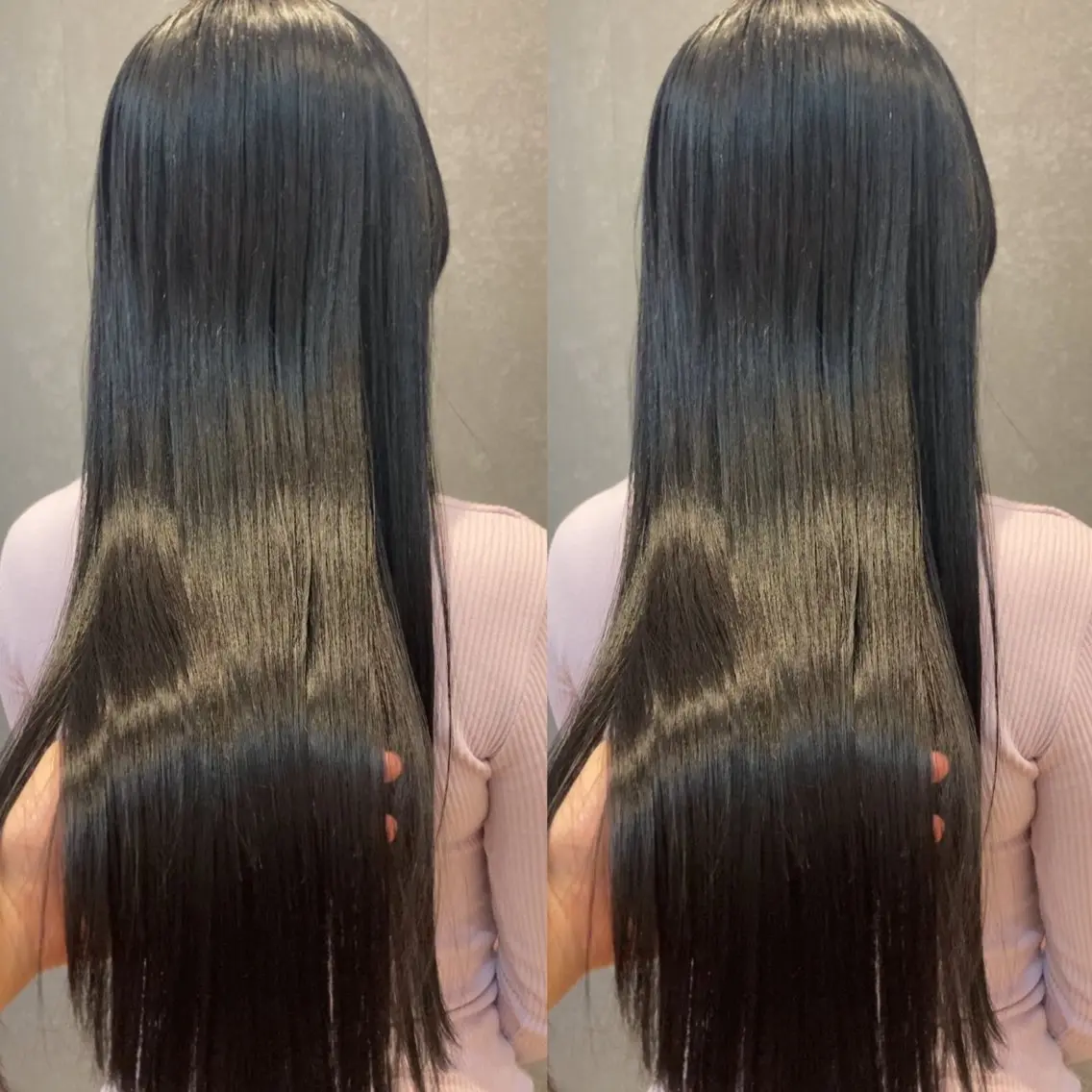 ロング カラー 黒髪 ブルーカラー ブルーブラック み うのヘアスタイル