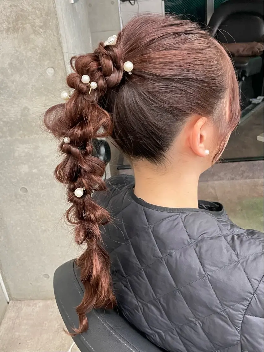 ロング ヘアアレンジ ヘアセット 速水 ゆきののヘアスタイル