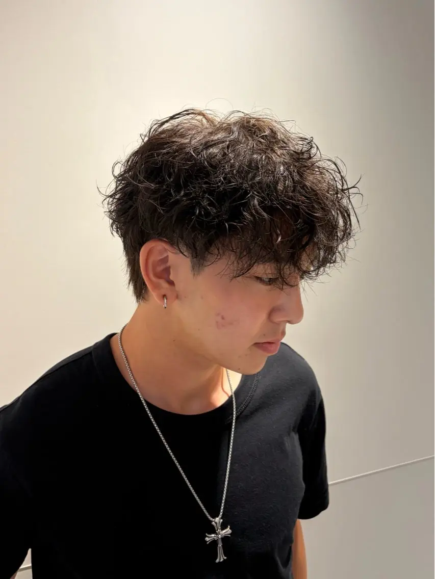 ショート パーマ スパイラルパーマ パーマ れん/大阪美容室 縮毛矯正/髪質改善のヘアスタイル