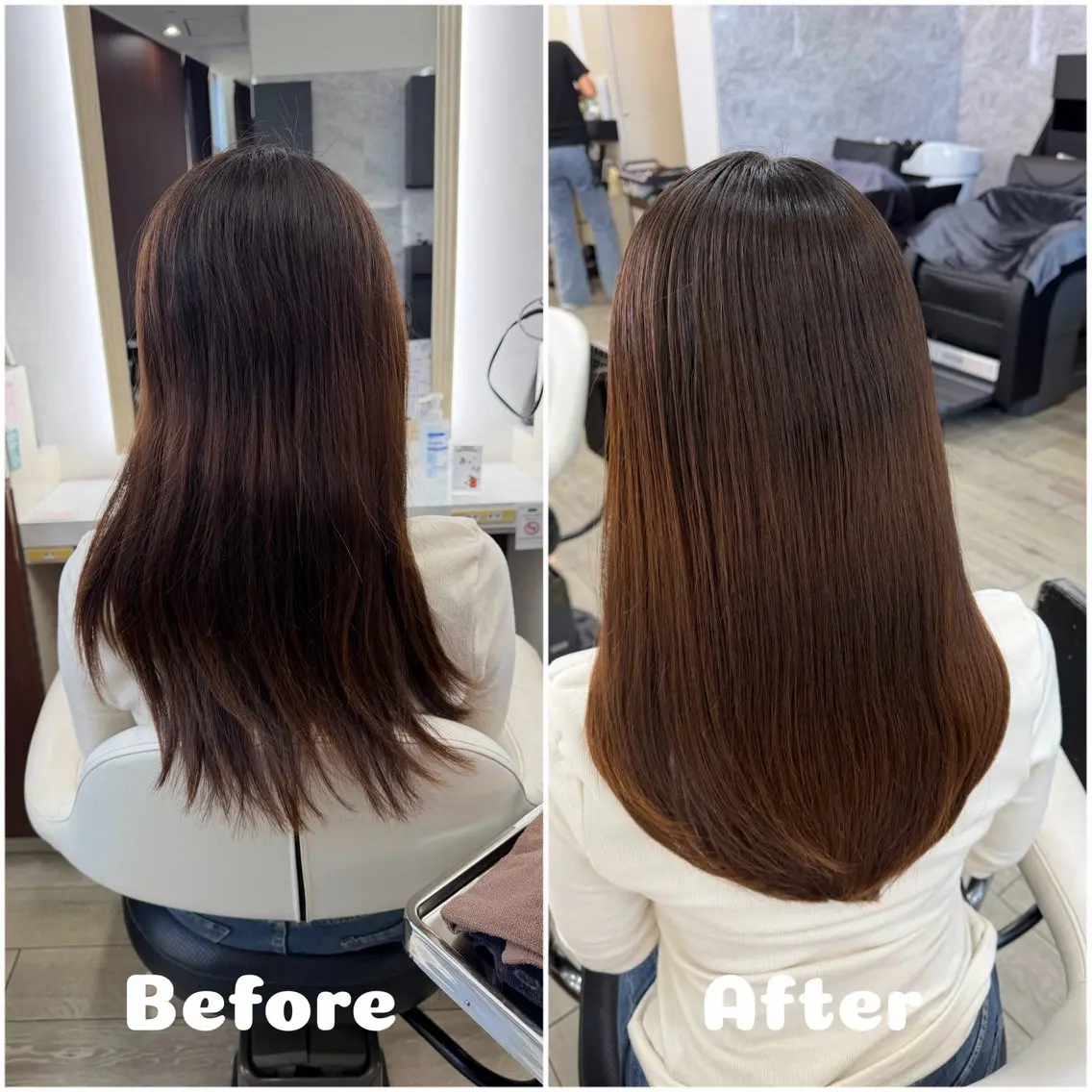 ミディアム 伸ばしかけ 髪質改善 トリートメント トリートメント 宮田 かやののヘアスタイル