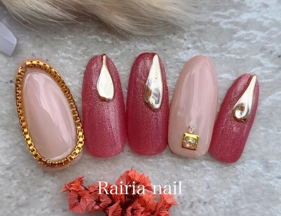 ネイル アートネイル ジェルネイル 持ち込み ニュアンスネイル パラジェル Rairia nail本八幡店のネイルデザイン