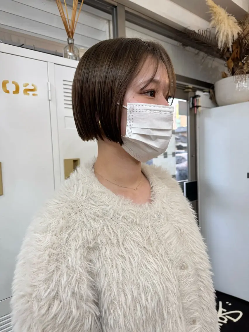 ブリーチなしダブルカラー+前髪カット🩵の写真
