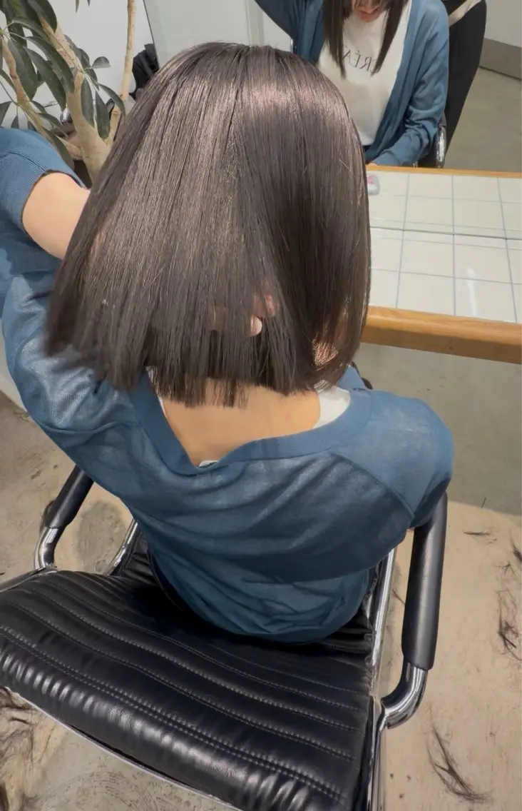 ミディアム 縮毛矯正 かすみ/名駅徒歩5分 /カットモデルのヘアスタイル