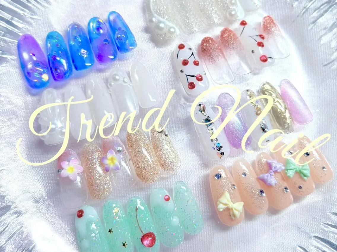 ネイル アートネイル リボン 夏ネイル Noix Nailのネイルデザイン