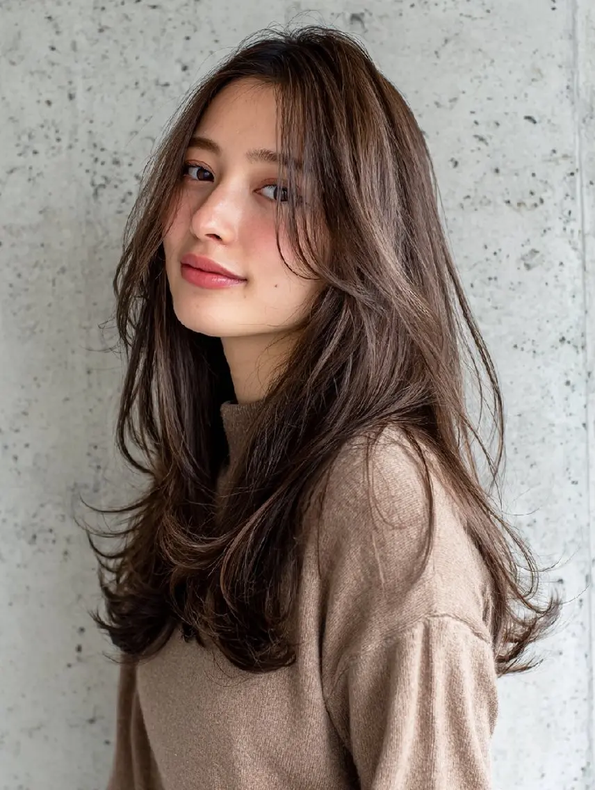 ロング パーマ 韓国風ヘア デジタルパーマ ヘアーサロン ブランコのヘアスタイル