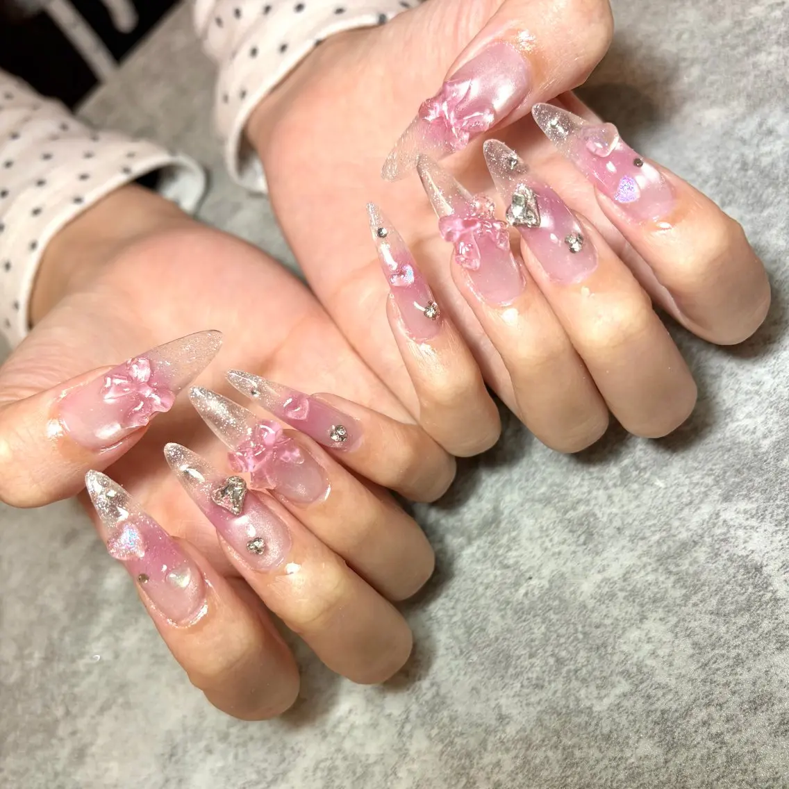 ネイル クリアネイル ロングネイル Mii nailのネイルデザイン