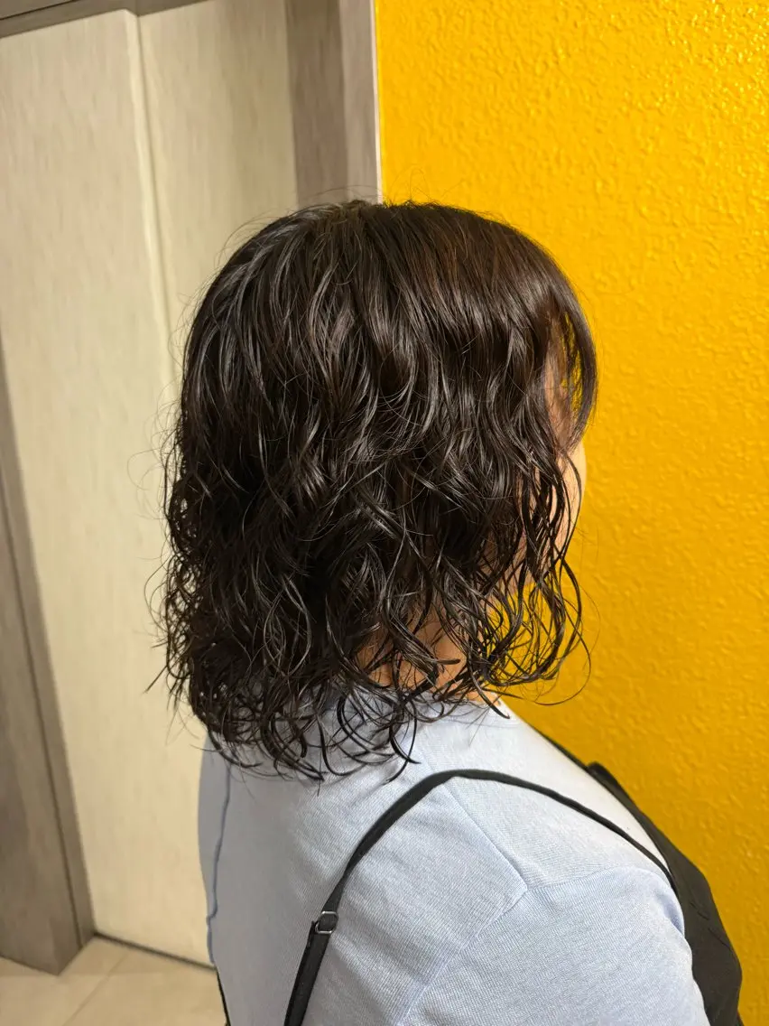 ミディアム パーマ カット パーマ カ ズ サ ✴︎のヘアスタイル