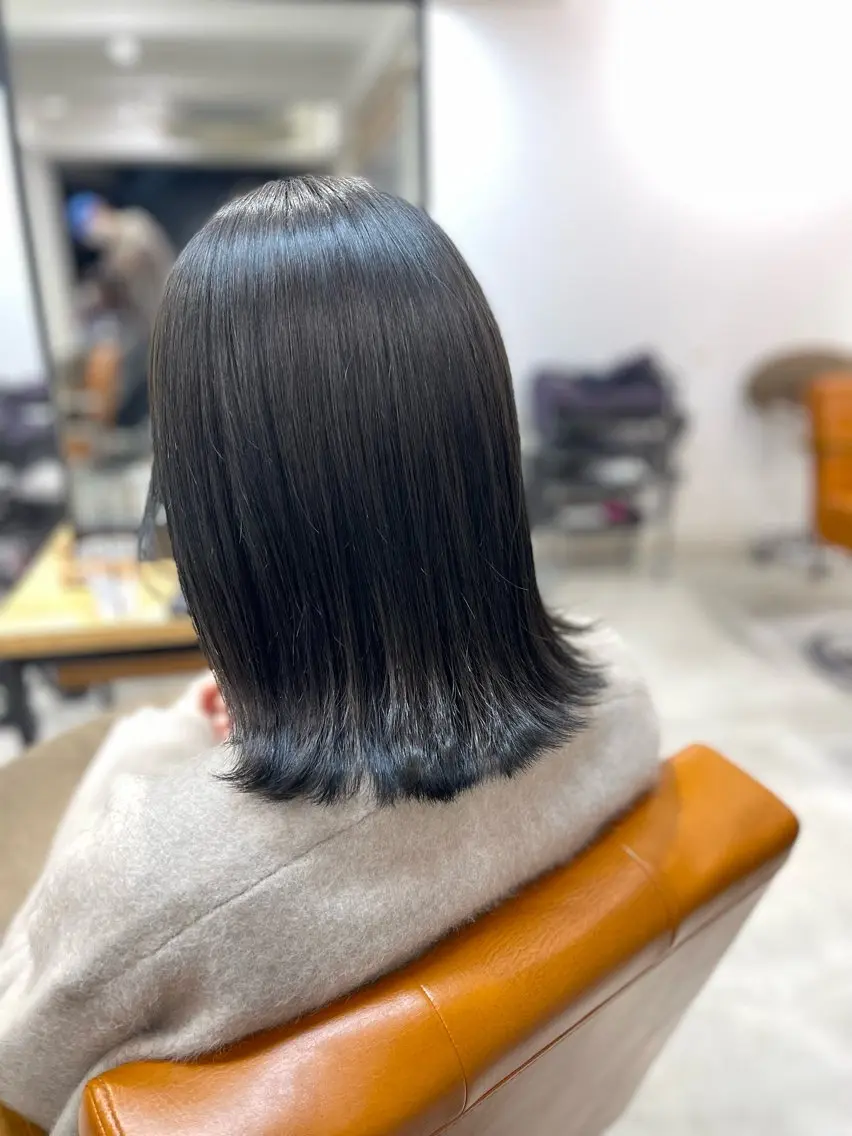 ミディアム カラー グレージュ ハイトーンカラー オリーブグレージュ オリーブグレー カット ヘアカラー 髪質改善/堀江 ケアカラーtoshiのヘアスタイル