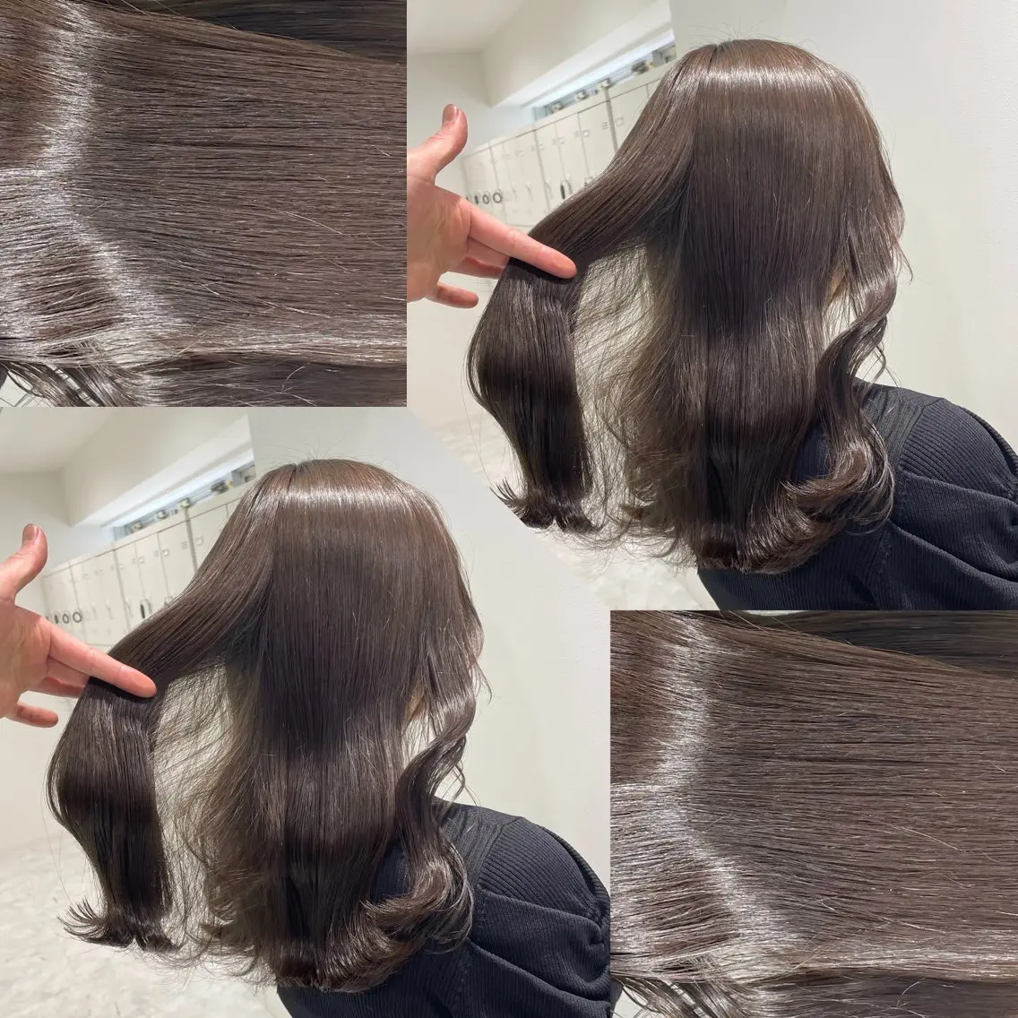 ミディアム カラー カット ヘアカラー ヘアセット 韓国風ベージュ🤎 赤みなし🌿横浜🤎のヘアスタイル