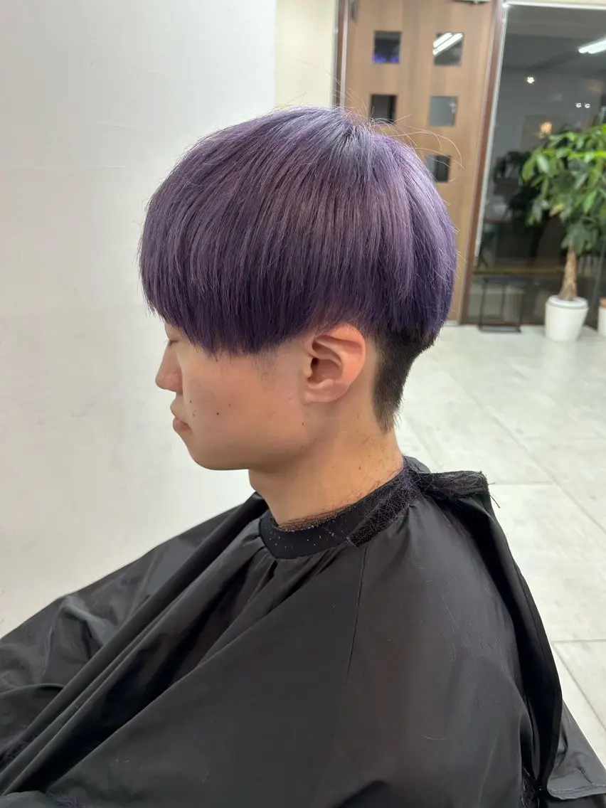 ショート カラー メンズ アッシュ アッシュグレー アッシュグレージュ ブルーカラー ブルーバイオレット ヘアカラー メンズパーマの達人 / タカシマダイスケのヘアスタイル