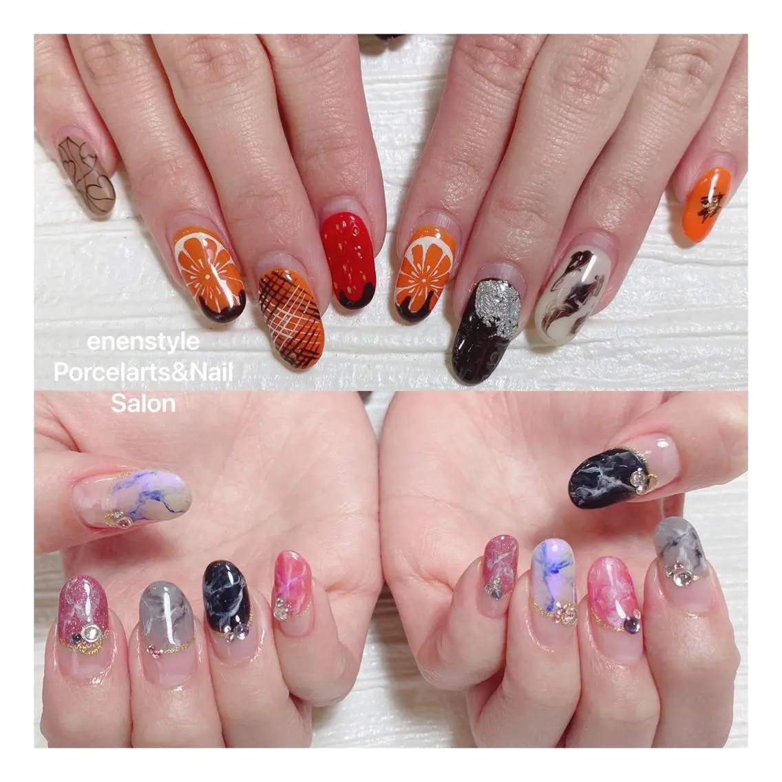 ミディアム ネイル ハンドネイル 🐾enen style 🐾のネイルデザイン