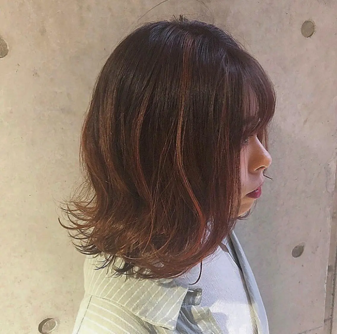 ミディアム カラー ハイライトカラー ハイライト 髪質改善サロン 梅田/ヨナミネのヘアスタイル