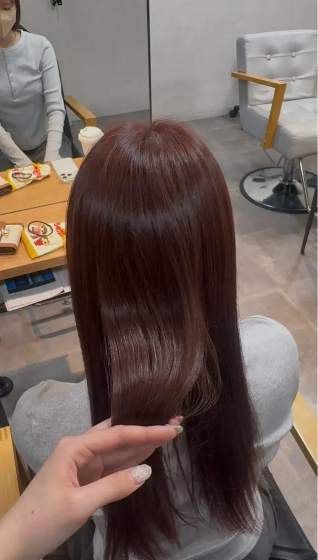 ロング カラー ブリーチ ブリーチなしカラー ピンクカラー sanaka / Minoriのヘアスタイル