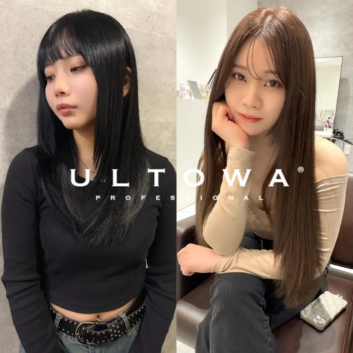 ロング ボブ 顔周りカット ハイライト 髪質改善 韓国風ヘア カット 縮毛矯正 トリートメント Grow by NYNY 打越裕樹のヘアスタイル