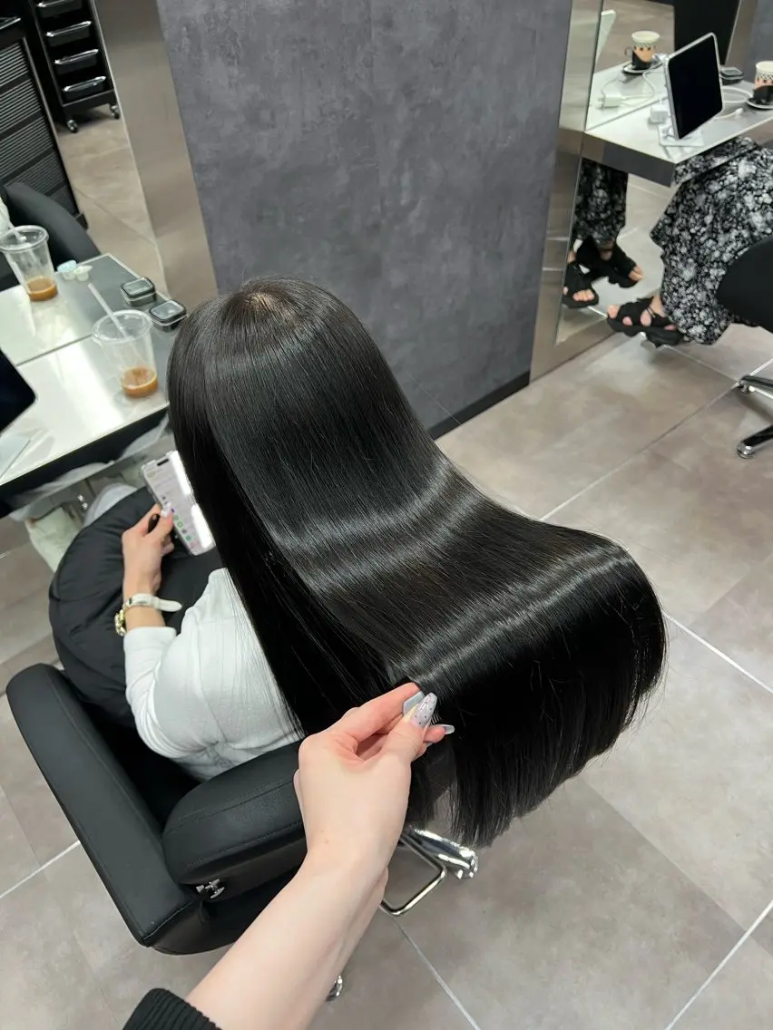 ロング カット 縮毛矯正 トリートメント 🩶髪質改善/新宿 /saaya🩶のヘアスタイル