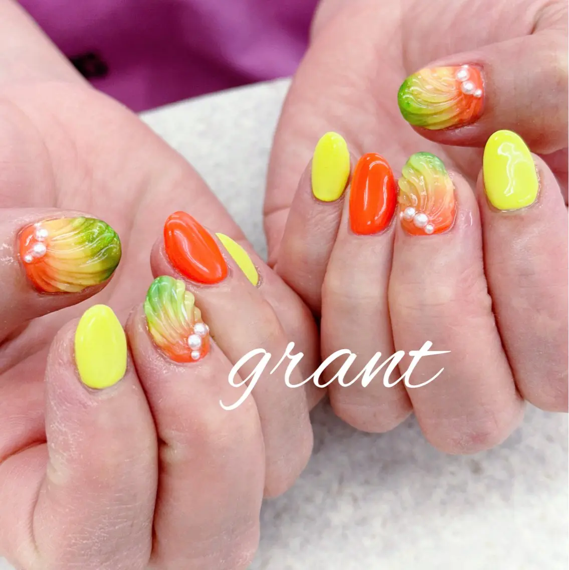 ネイル 夏ネイル ハンドネイル nailsalon grantのネイルデザイン