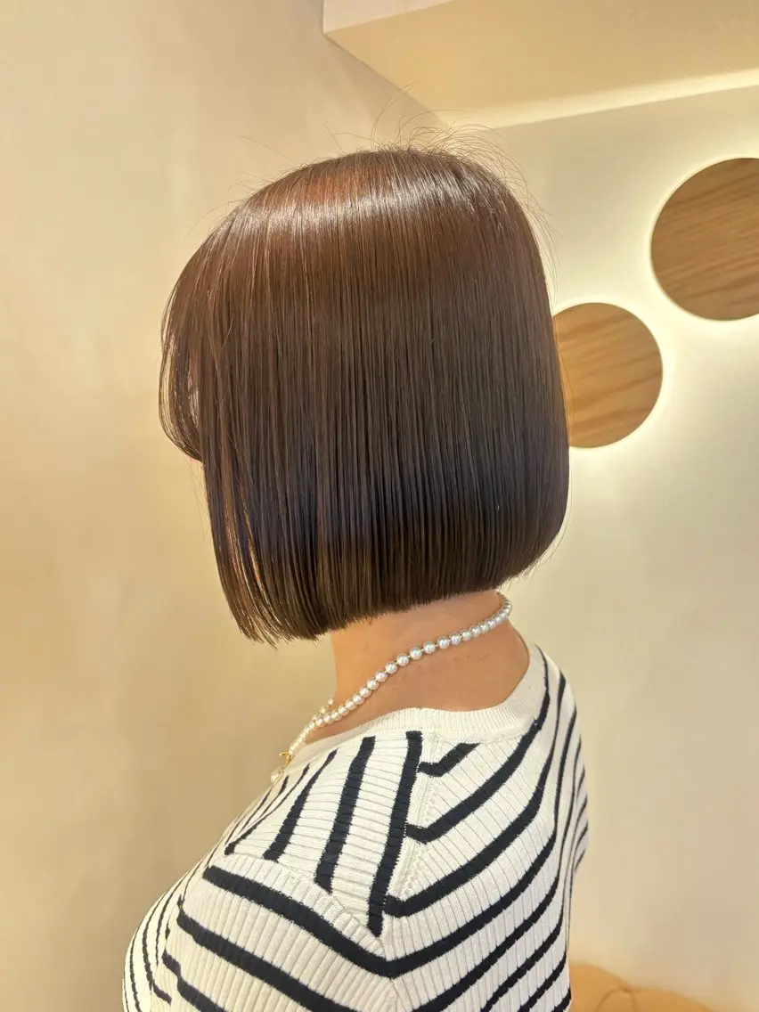 ミディアム 髪質改善 カット 縮毛矯正 シンバ ヒナノ/髪質 改善/レイヤーカットのヘアスタイル