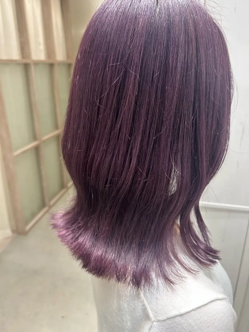 ミディアム カラー ブリーチ カット ヘアカラー トリートメント 後藤 由希のヘアスタイル