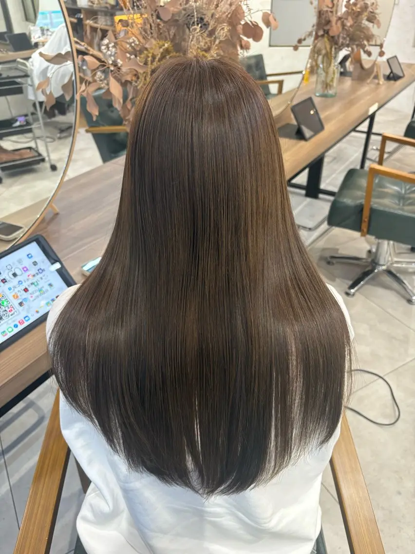 ロング ヘアカラー トリートメント 暗髪／透明感カラー ／⭐️hyuga⭐️のヘアスタイル