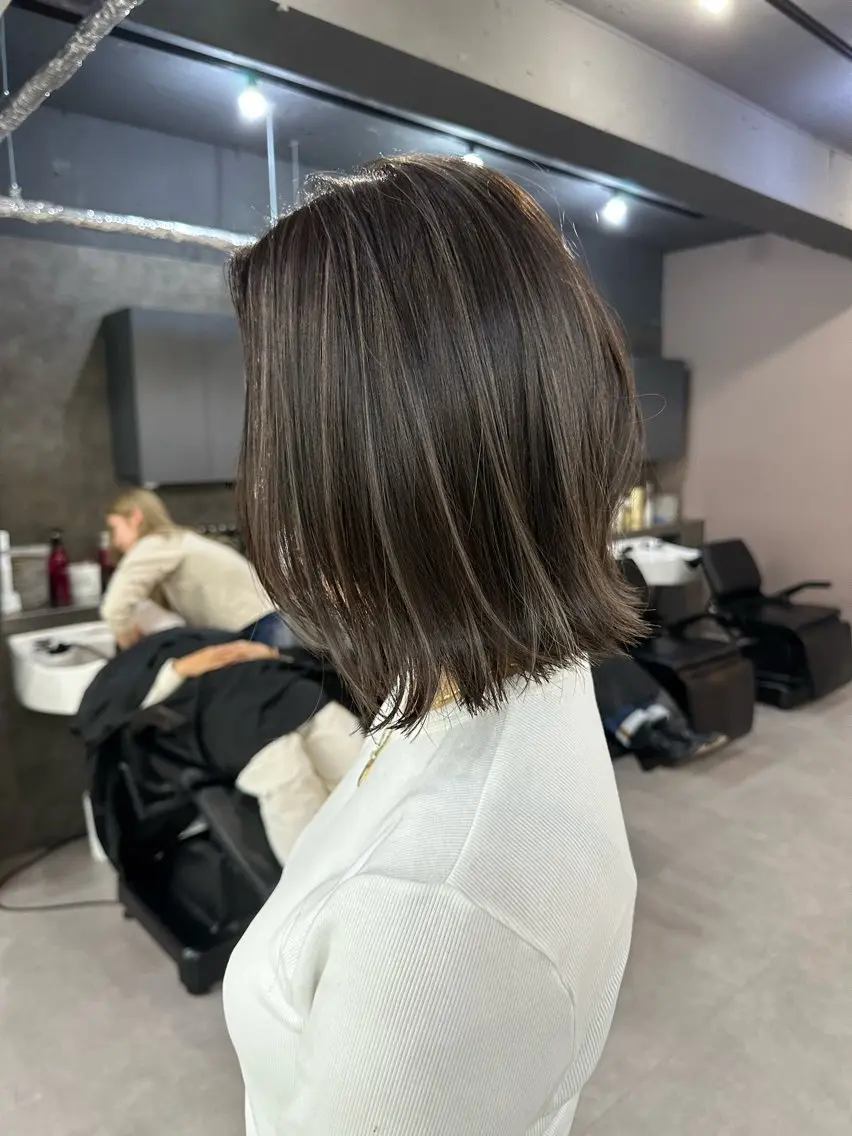 ミディアム カット ヘアカラー トリートメント Reb_keiji 👑小倉圭司のヘアスタイル