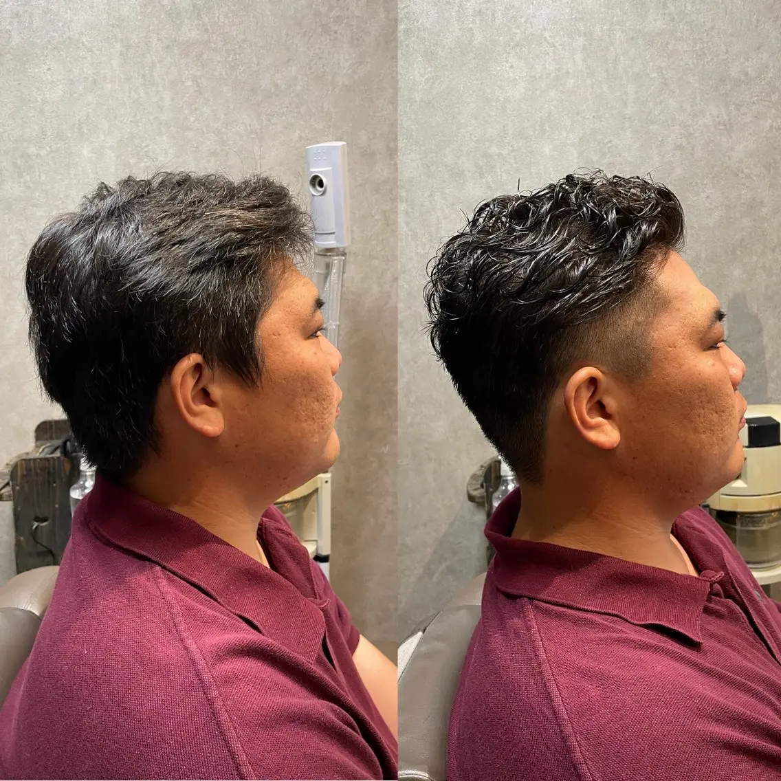ショート パーマ メンズ カット パーマ 💈トレサンパ 💈金山駅✂︎愛実のヘアスタイル