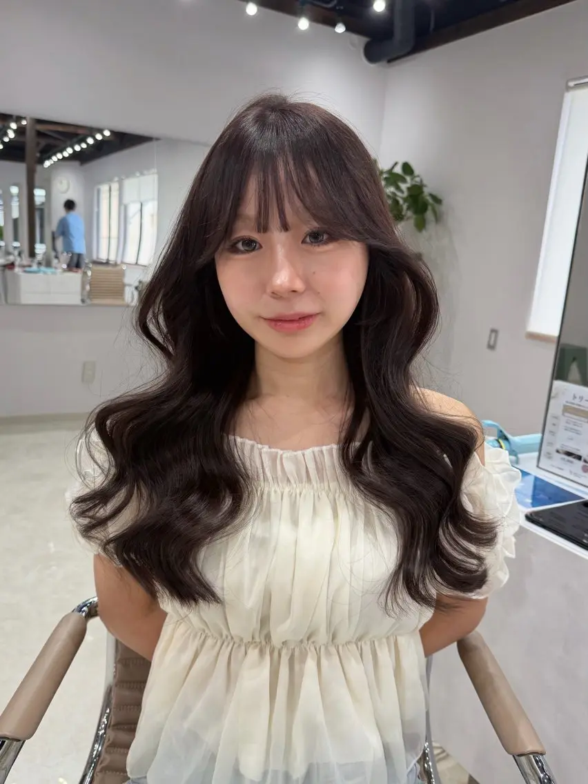 ロング カラー オリーブ/レイヤー 🌿HIMARI🌻のヘアスタイル