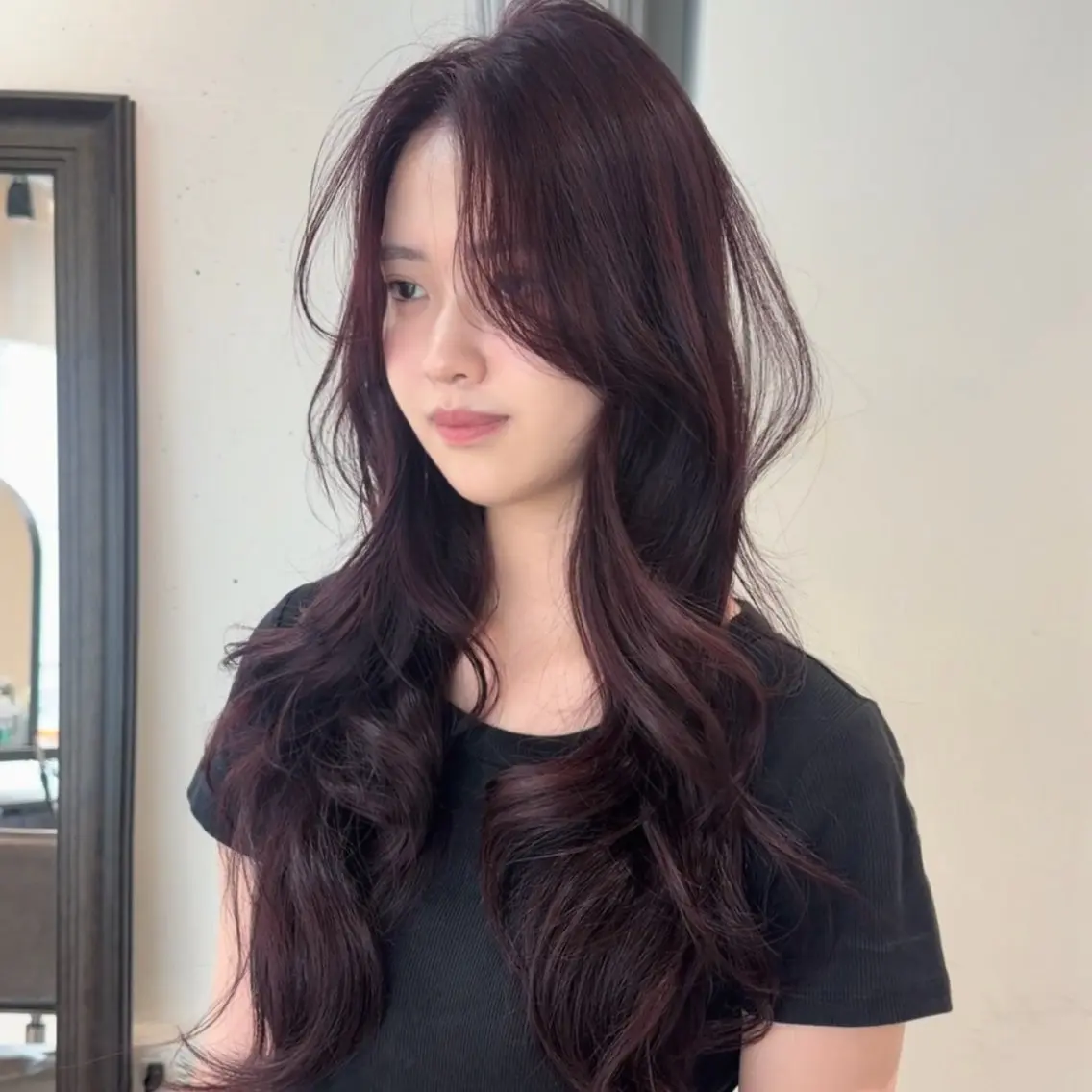 ロング カラー ヘアアレンジ カット ヘアカラー トリートメント ヘアセット 韓国ヘア/レイヤー/ 🩶ツブラ🩶のヘアスタイル