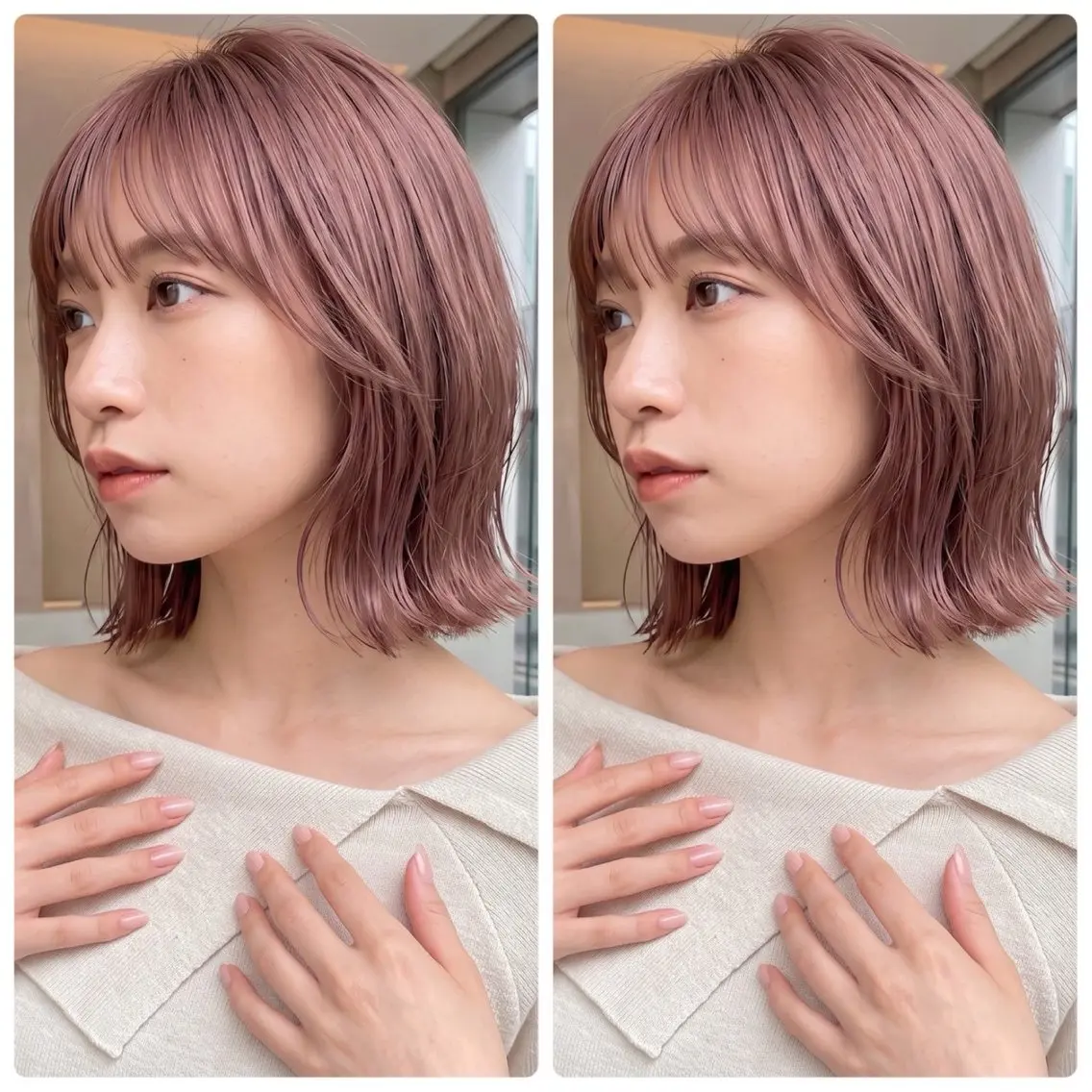 🫧🩶ブリーチなし｜赤み消し透明感カラー×1stepTR🤍✨の写真