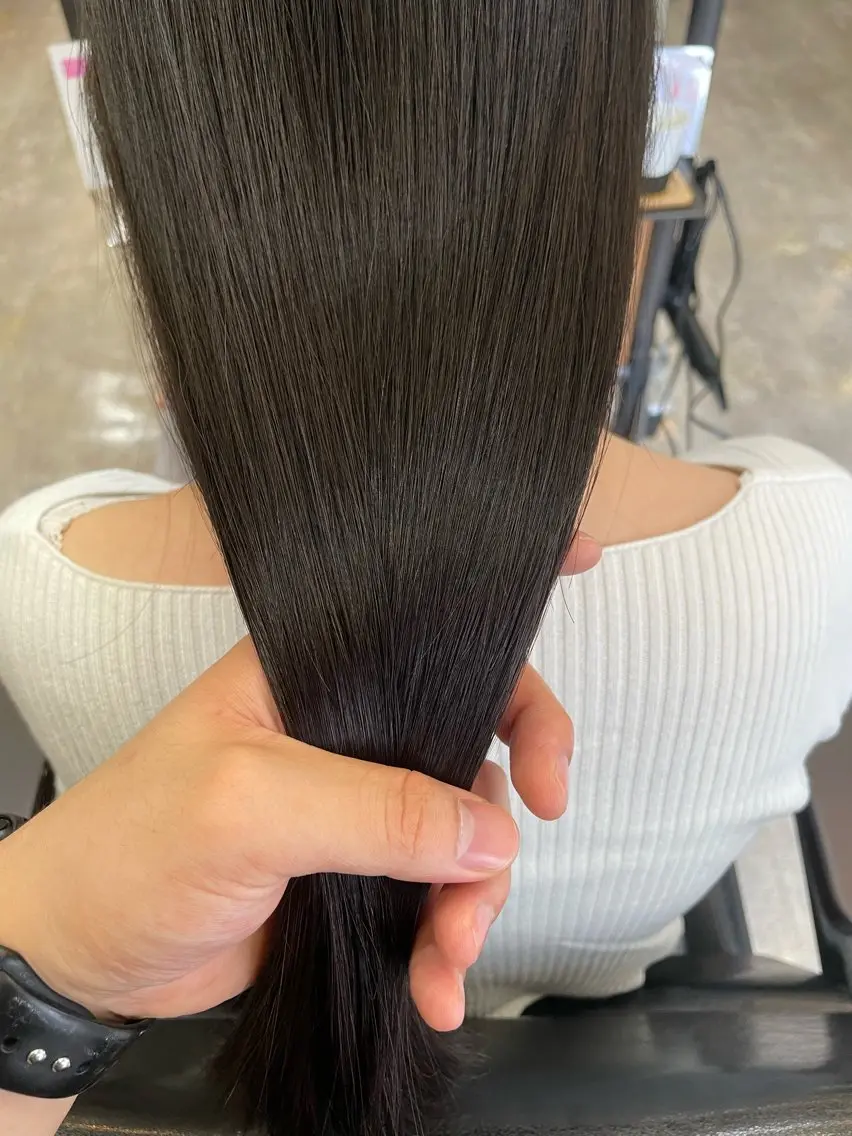 【ダメージが気になり始めた方へ🌸】カット+艶髪カラー+うるおい補修トリートメントAMASIA 2 step Trの写真