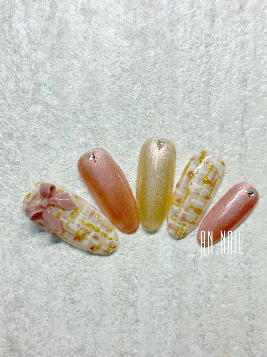 ネイル ツイードネイル ハンドネイル AN Nailのネイルデザイン