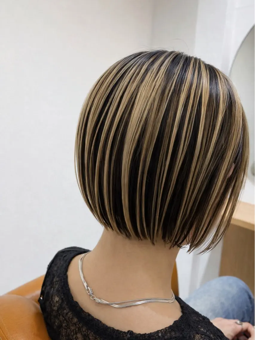 ショート カット ヘアカラー トリートメント 【ハイライト】 YUYAのヘアスタイル