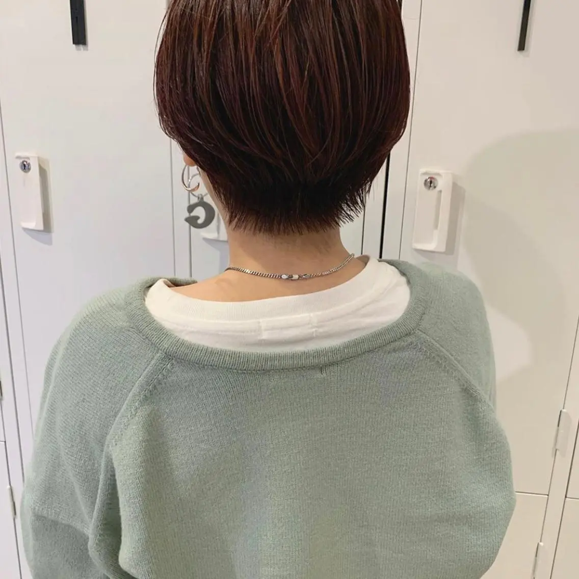 ショート カラー ブリーチ ブリーチなしカラー レッドカラー ショートヘア カット ヘアカラー ayano /トレンドヘアのヘアスタイル