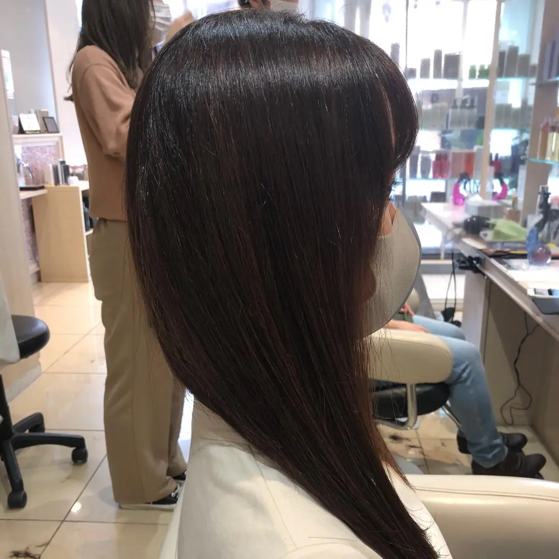 ロング カット 縮毛矯正 カジサ ケイコのヘアスタイル