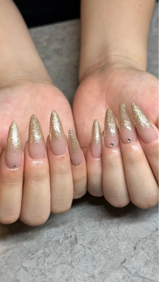 《美フォルム/強度抜群》オフあり|ロングアクリルスカルプ ワンカラーorラメグラ💎の写真