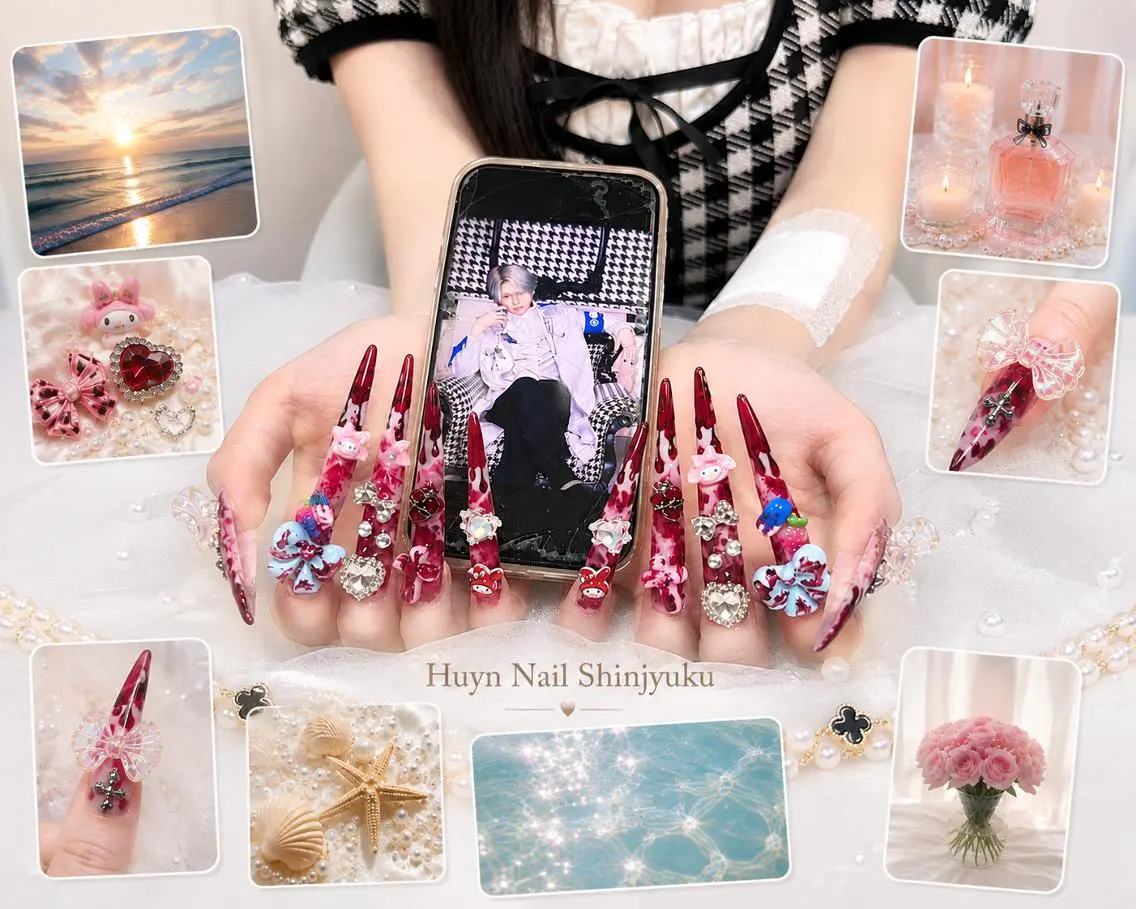 ネイル フットネイル ジェルネイル 韓国ネイル マグネットネイル 持ち込み ハンドネイル Huyn Nail Shinjyukuのネイルデザイン