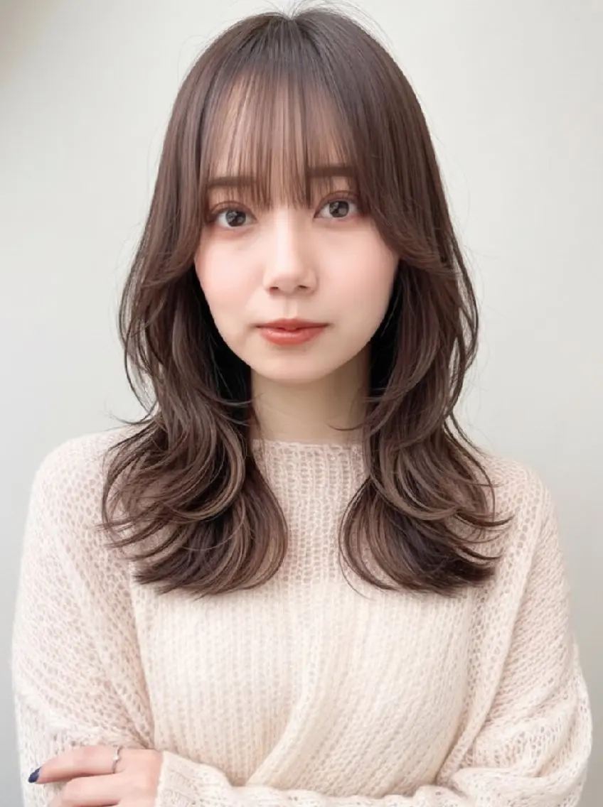 ロング レイヤーカット 齋藤大貴のヘアスタイル
